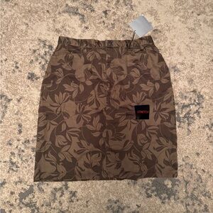 Gloria Vanderbilt Brown Floral Pencil Skirt